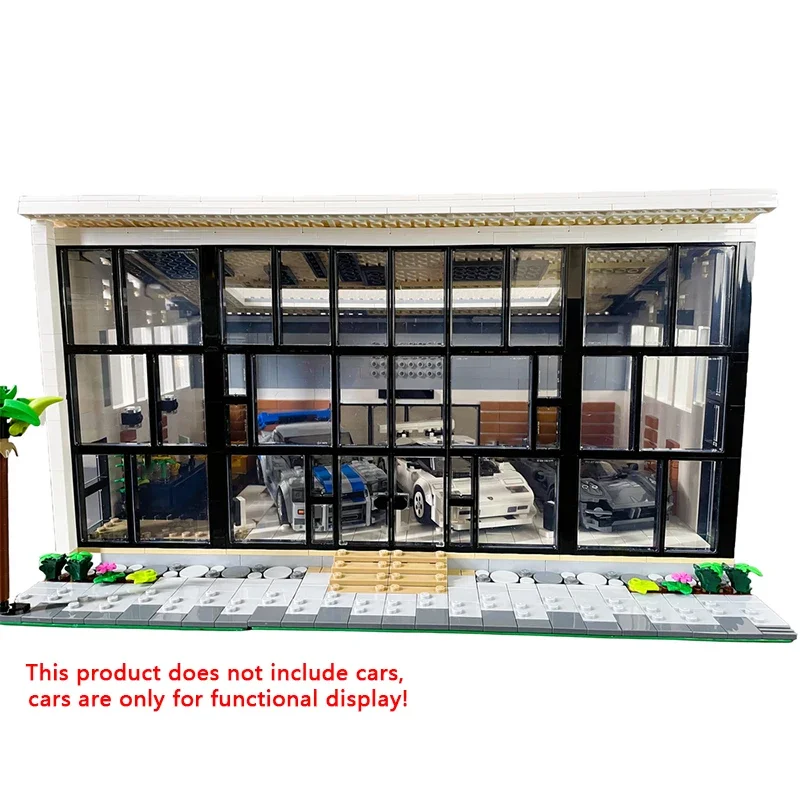 Street View Model MOC Building Bricks Supercar Showroom Car  parking Modular Technology Gift Holiday Assemble Children Toys Suit