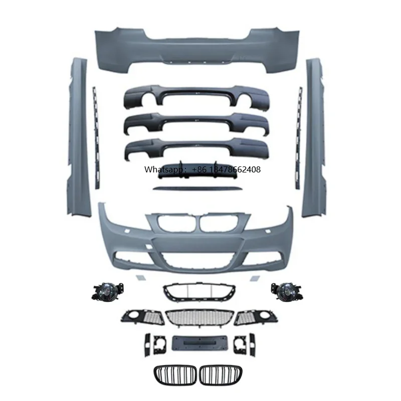 Factory Car E90 325i 330 Front Rear Bumpers Kit M Sport Style Car Body Kit for for  3 Series 318i 328i 335d 2005-2012 Bodykit