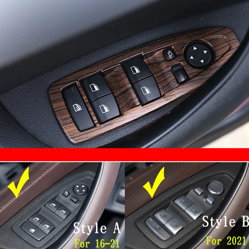 ABS Pine houtnerf voor BMW X1 X2 F47 F48 2016-2022 auto middenconsole stuurwiel deur trim sticker auto accessoires