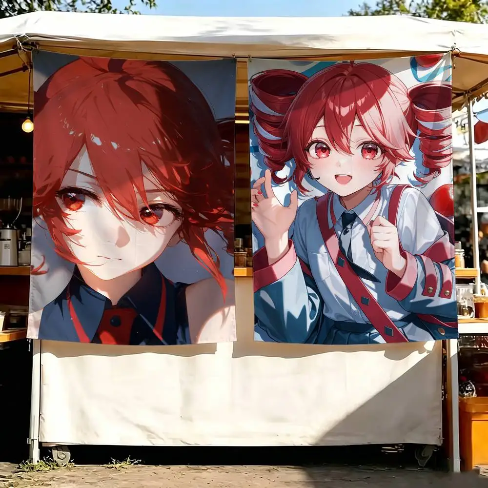 Cute Virtual Singer Kasane T-Teto Flag Outdoor Decorations for Bedrooms Home Decor Items Decoration Banners