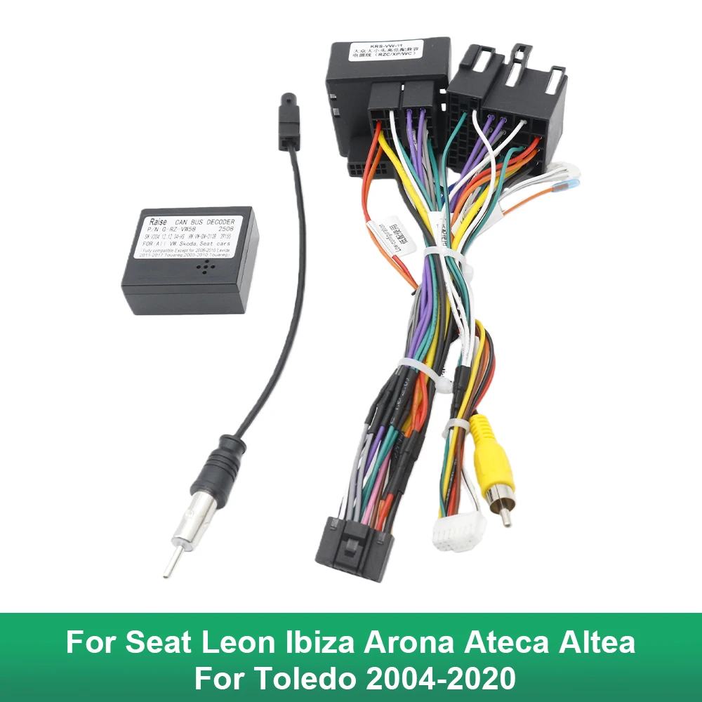 Android 2 Din Car Radio Canbus Decoder Wiring Harness Adapter For Seat Leon Ibiza Arona Ateca Altea Toledo 2004-2020
