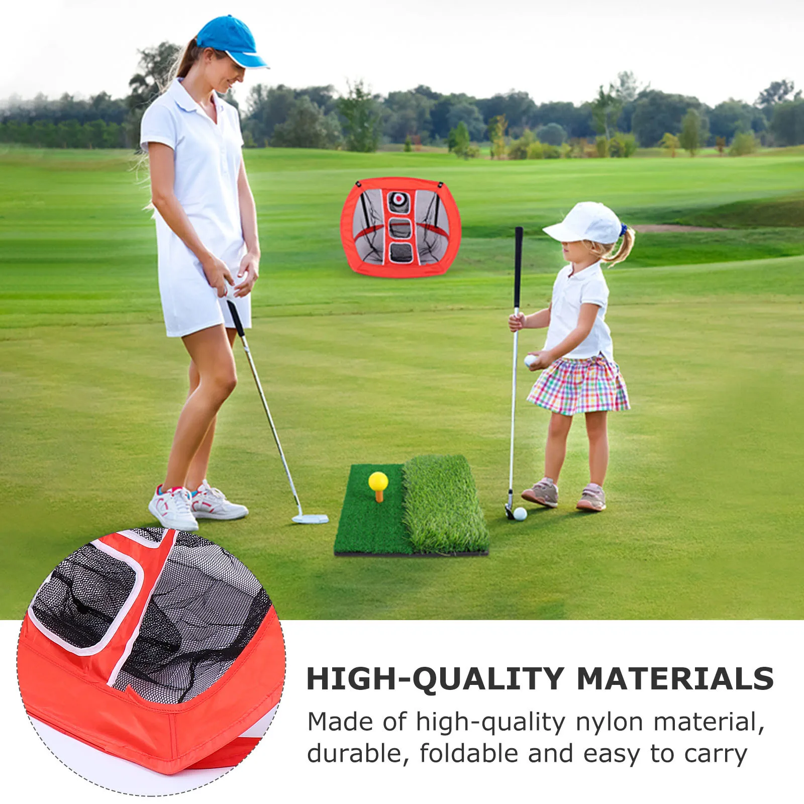 

1Set Professional Golf Training Net Set Portable Practice Equipment for Short-Range Accuracy Improvement Outdoor Indoor Sports