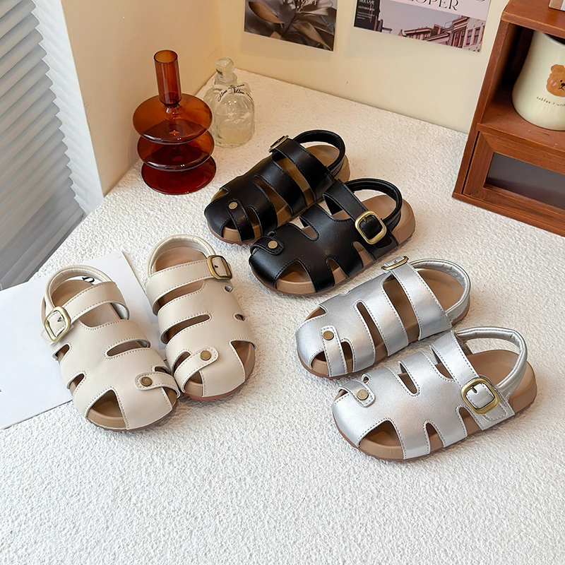 

Child Sandal Summer New Style Girls Sandal Flat Bottom Girls Shoes Soft Non-slip Child Shoe Weave Boy Shoes Child Casual Sandal