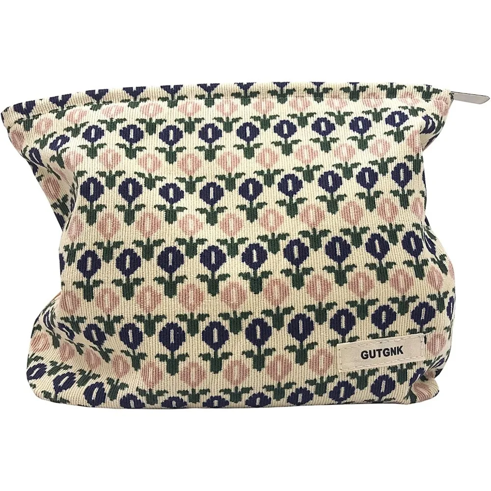 

Женская косметичка - Вельветовые косметички Эстетический дизайн Женская сумка-тоут Женский пенал, милый смайлик для макияжа Org