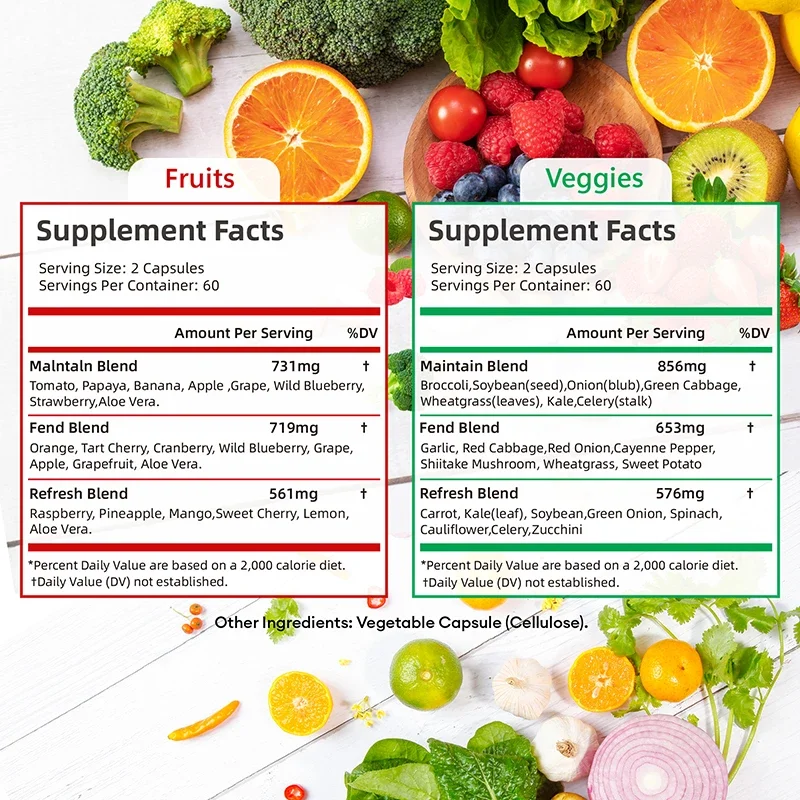 Fruits and Veggies Supplement - Energy Management, Immunity Enhancement, and Intestinal Health Promotion