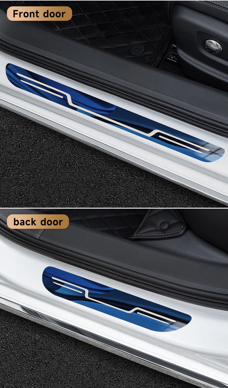 Edelstahl Auto-Türschwellenschutz Anti-Schmutz Aufkleber Abdeckung Dekoration Außen Anti-Kick Pedal Dekoration Zubehörteile – Detail 20