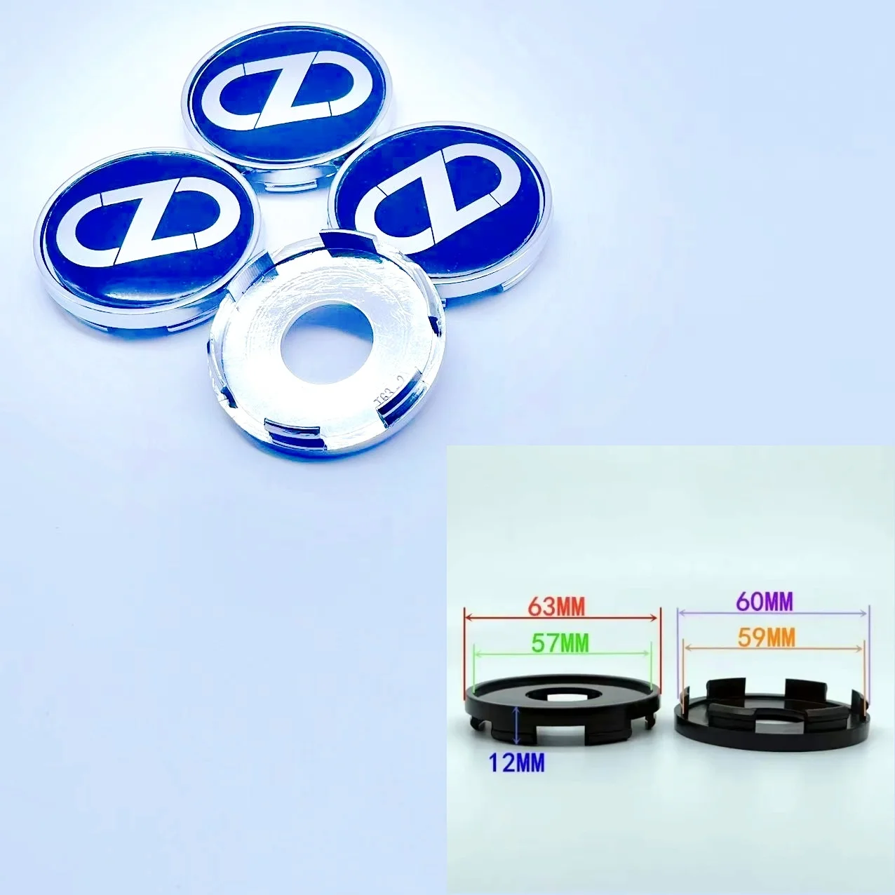 

4PCS/1Set 63MM Sport Wheel Center Cap OZ Racing Emblem Sticker Wheel Cover Cap Hubcaps Car Styling accessories