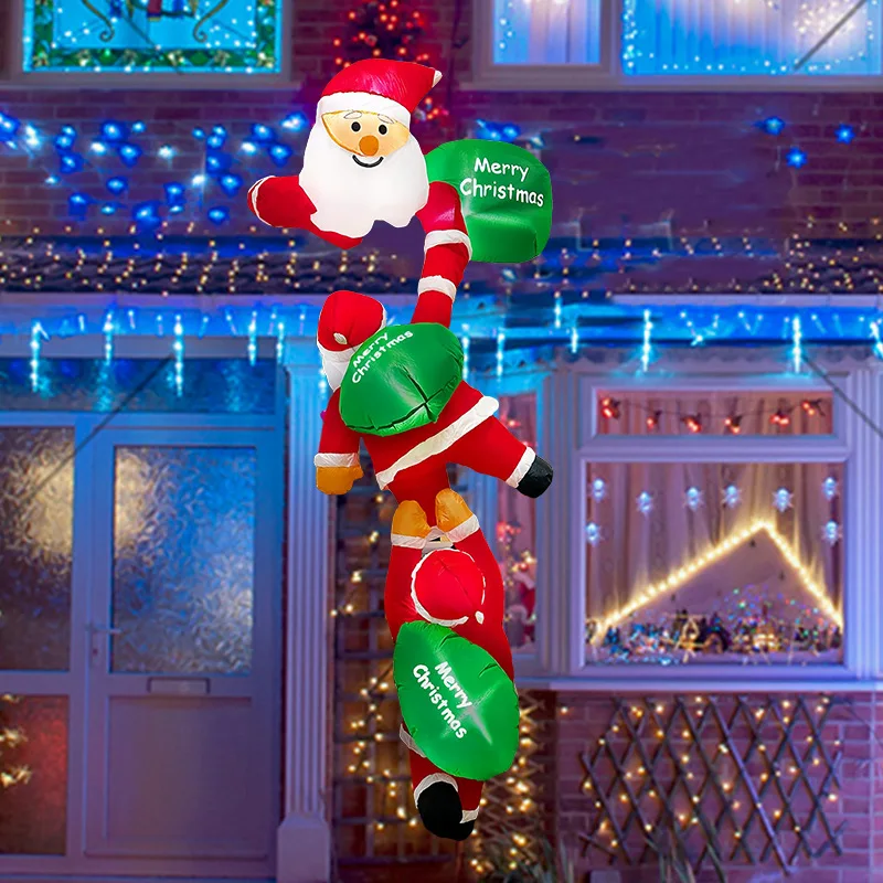 

Christmas Inflatable Santa Claus (Climbing Wall) with LED Lights-Outdoor Holiday Yard Patio Scene Decoration