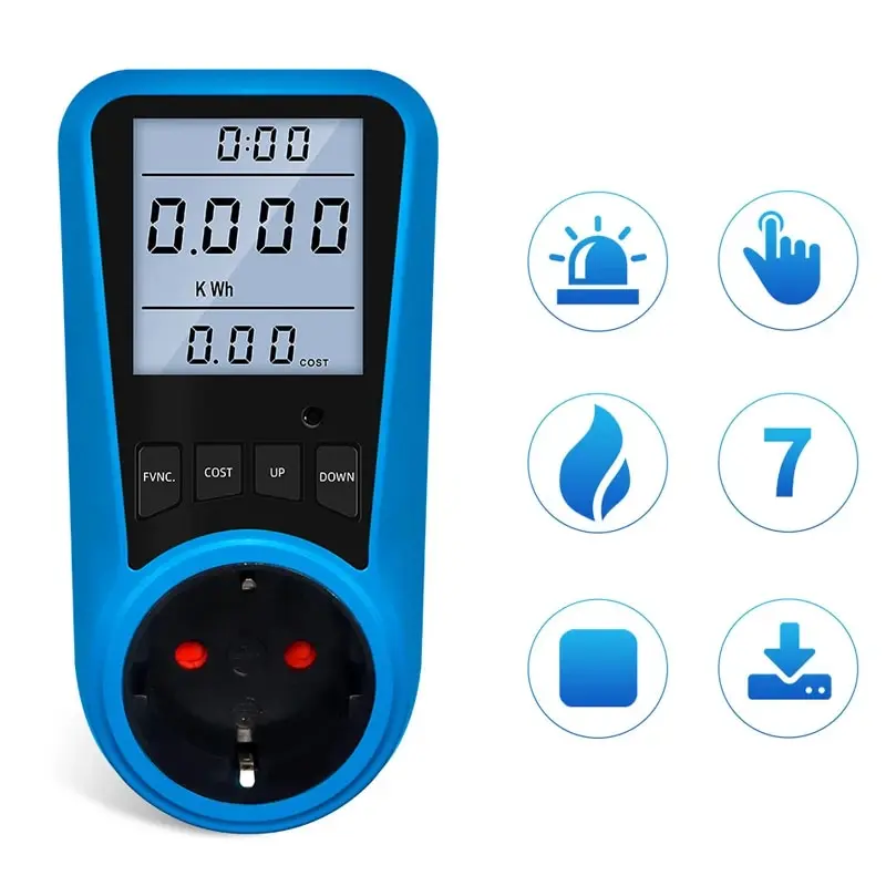 1 PC Plug in Power Meter Electrical Energy Monitor for Socket Power Usage Household Smart Energy Meter Socket EU Plug