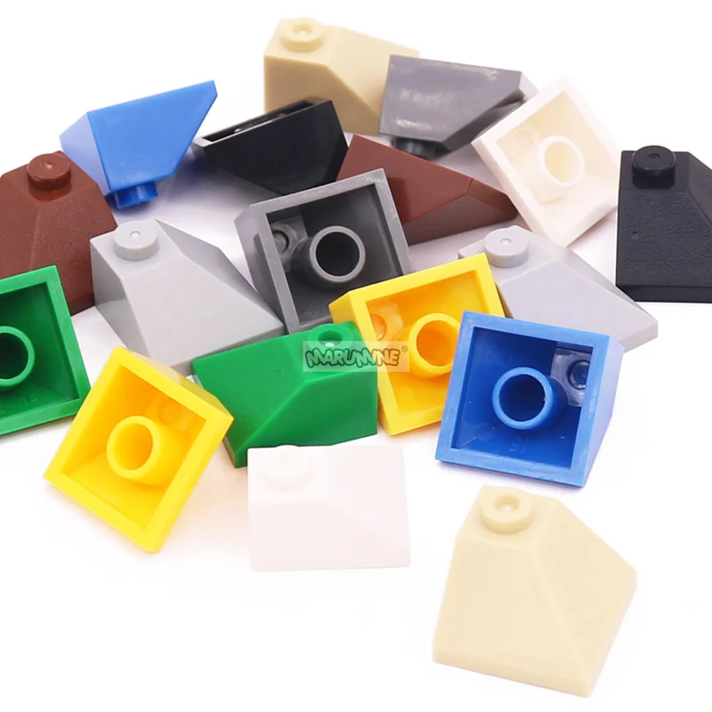 Marumine MOC Brick Parts 20PCS Slope 45° 2x2 Double Convex Corner 3045 Compatible Building Blocks Designers Assemble Particles