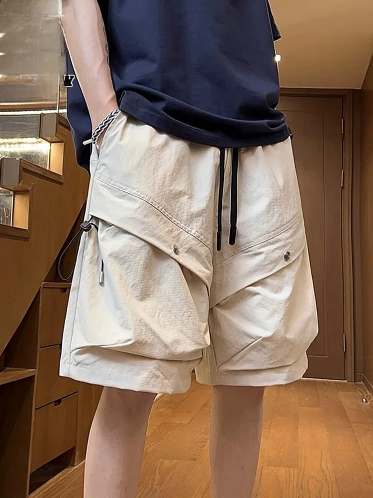 

Workwear orts Men's Summer Trendy Big ket Functional Five-Quarter Loose Casual Mid-Length American Sle Pants