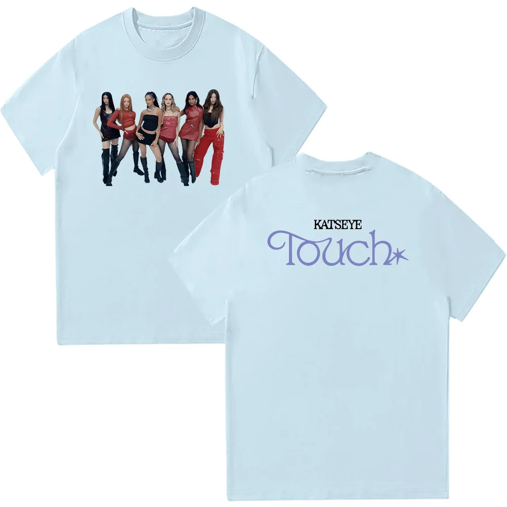 Katseye Touch Photo t-shirt neutre mode Pop musique à manches courtes été femmes hommes haute qualité coton vêtements amples décontracté t-shirts