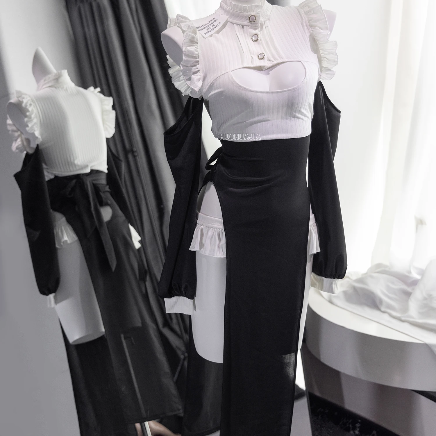 

Chowbie Nun Costumes Design Black White Dress Hot Anime Cosplay Nun for Sexy Girls Dark Reign Cenobite Nun Cosplay Costume