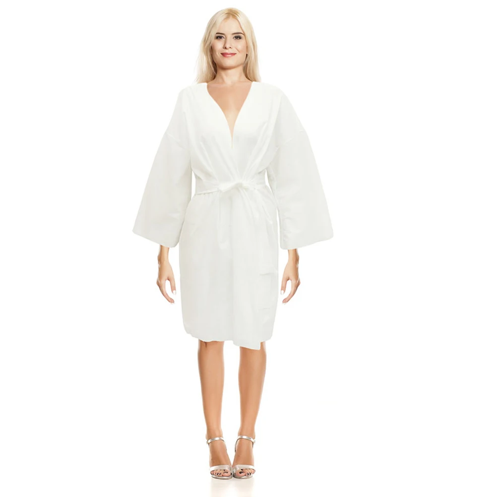 

3pcs Disposable Bathrobes Set Sauna Bathrobe for Women Men Breathable Spa Salon Shower Bath Skirt Lightweight for Sensitive