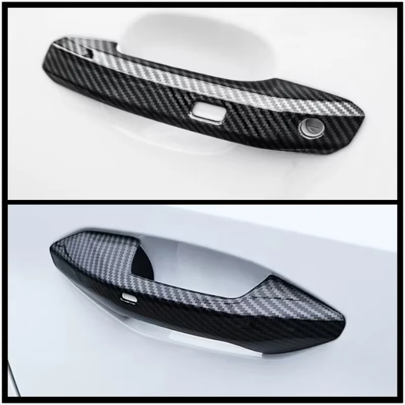 

For Audi Q5L 2018 -2020 ABS Carbon Fiber Texture Car Styling Accessories Exterior Door Handle Cover Trim