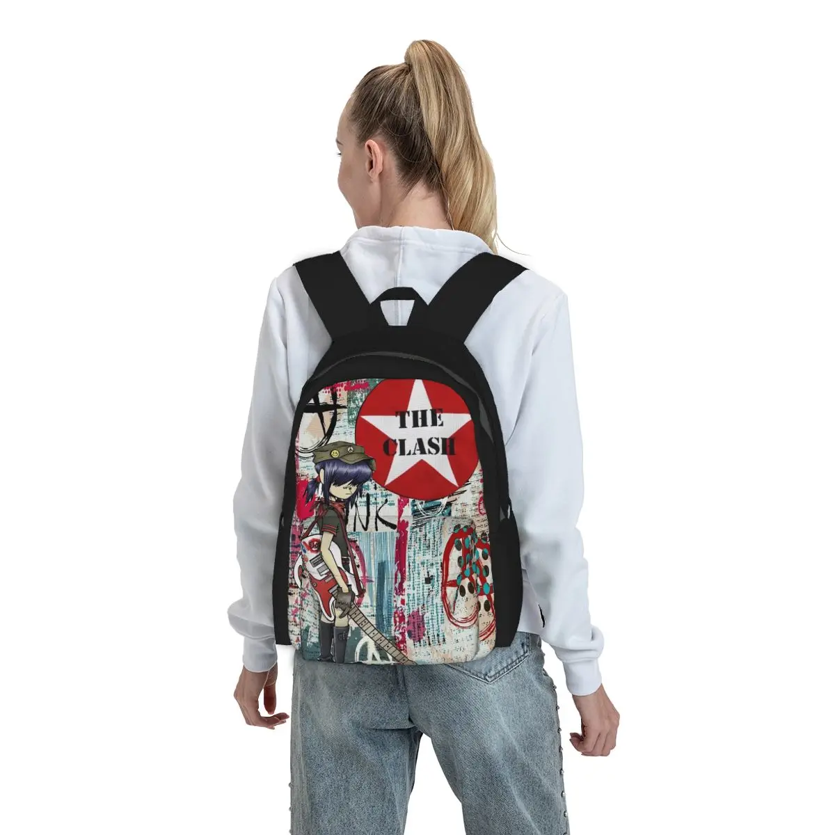 

Music Band Gorillaz Backpack Boys Girls BookBag Kids School Bag Laptop Shoulder Bags for Men Women