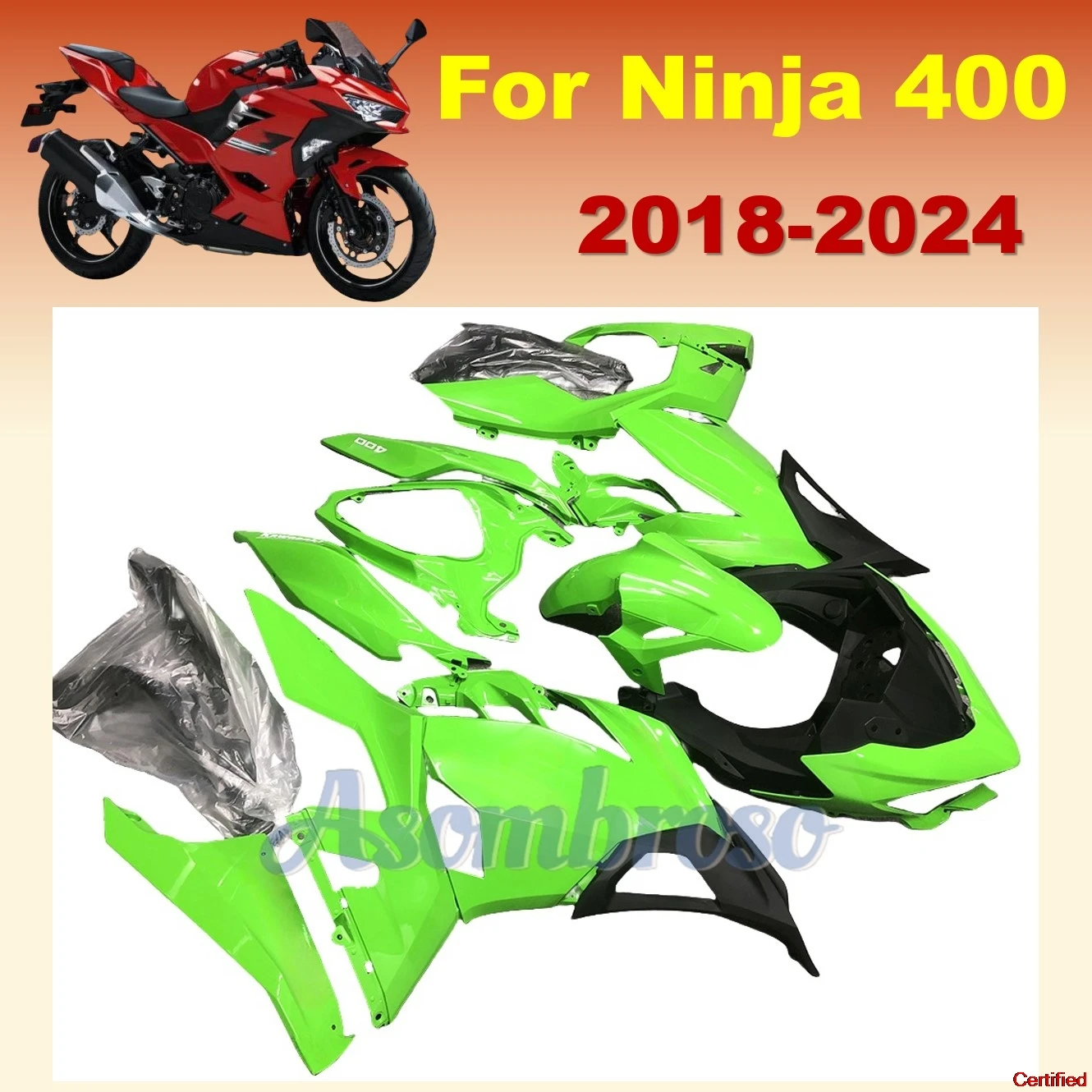 Green Fairings Fit For EX400R Ninja400 ninja 400 2018 2019 2020 2021 2022 2023 full fairing kit set