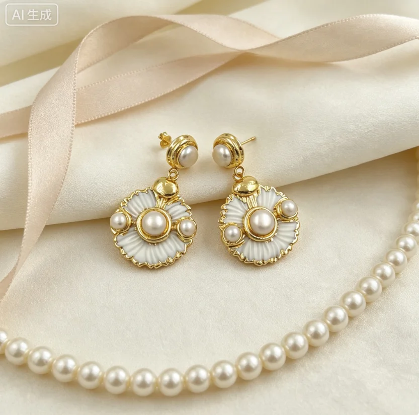 WT-MPE147 Versatile Lightweight Pearl Shell Earring With 18k Real Gold Plated For Women Precious Gifts