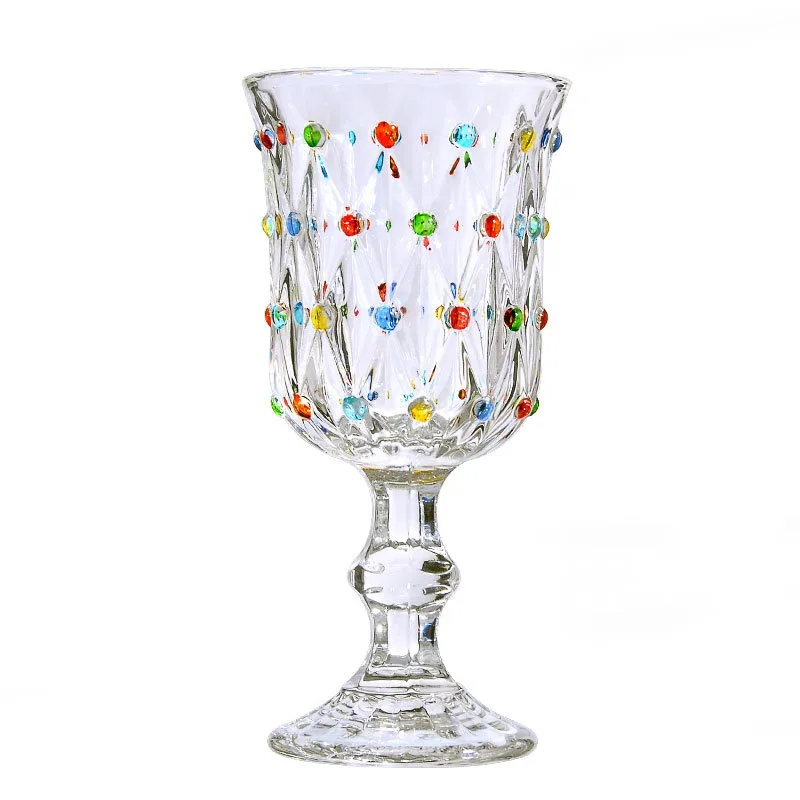

French-style Embossed Creative Glass Cups,household Red Wine Glasses, Exquisite Champagne Glasses