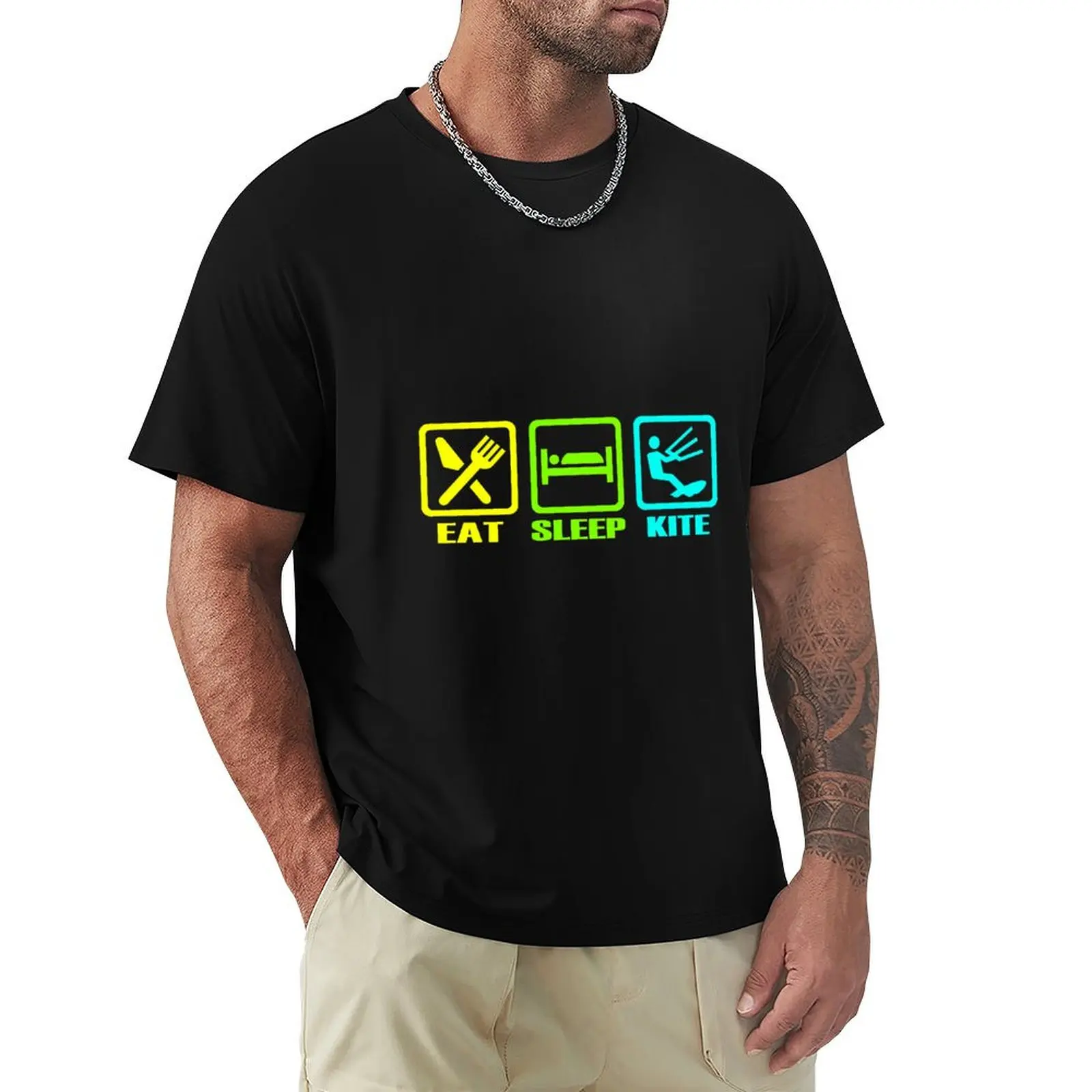 Eat Sleep Kite Surf Kitesurfing Windsurfing Summer Apparel T-Shirt cute tops Blouse mens cotton t shirts