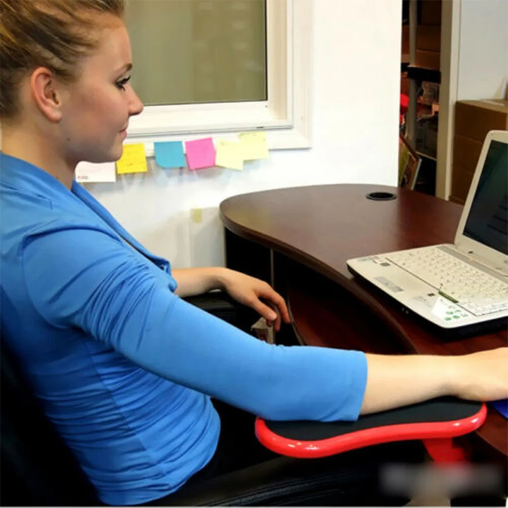

Rotatable Armrest Cushion Soft Wrist Pad Support Adjustable Computer Desk Extender For Office Home Use Red Color