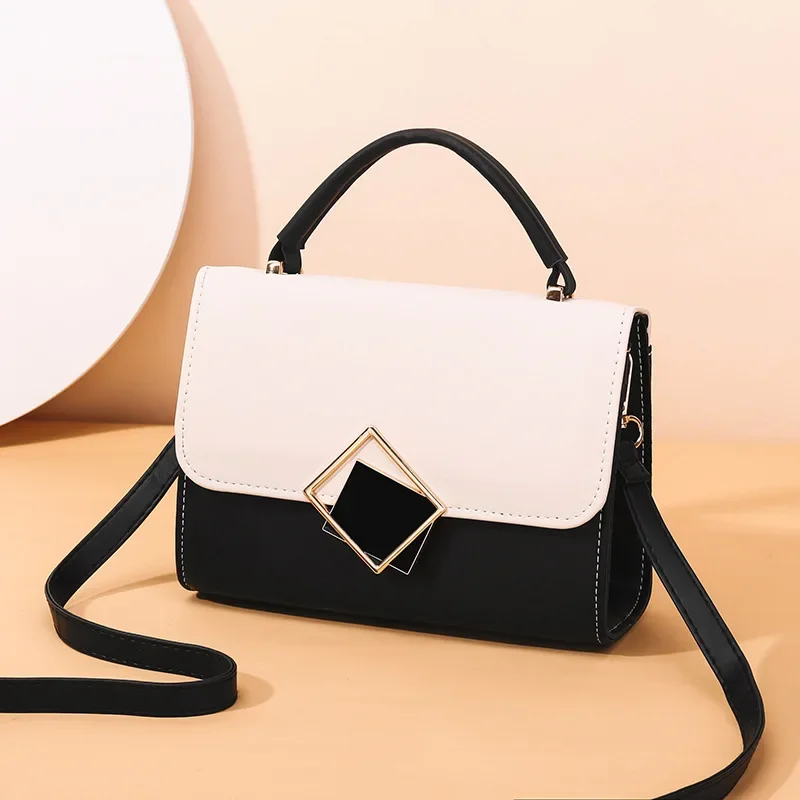 Simple Style Crossbody Shoulder Bags for Women PU Leather Flap Handbag Purse Fashion Messenger Bag Small Pack