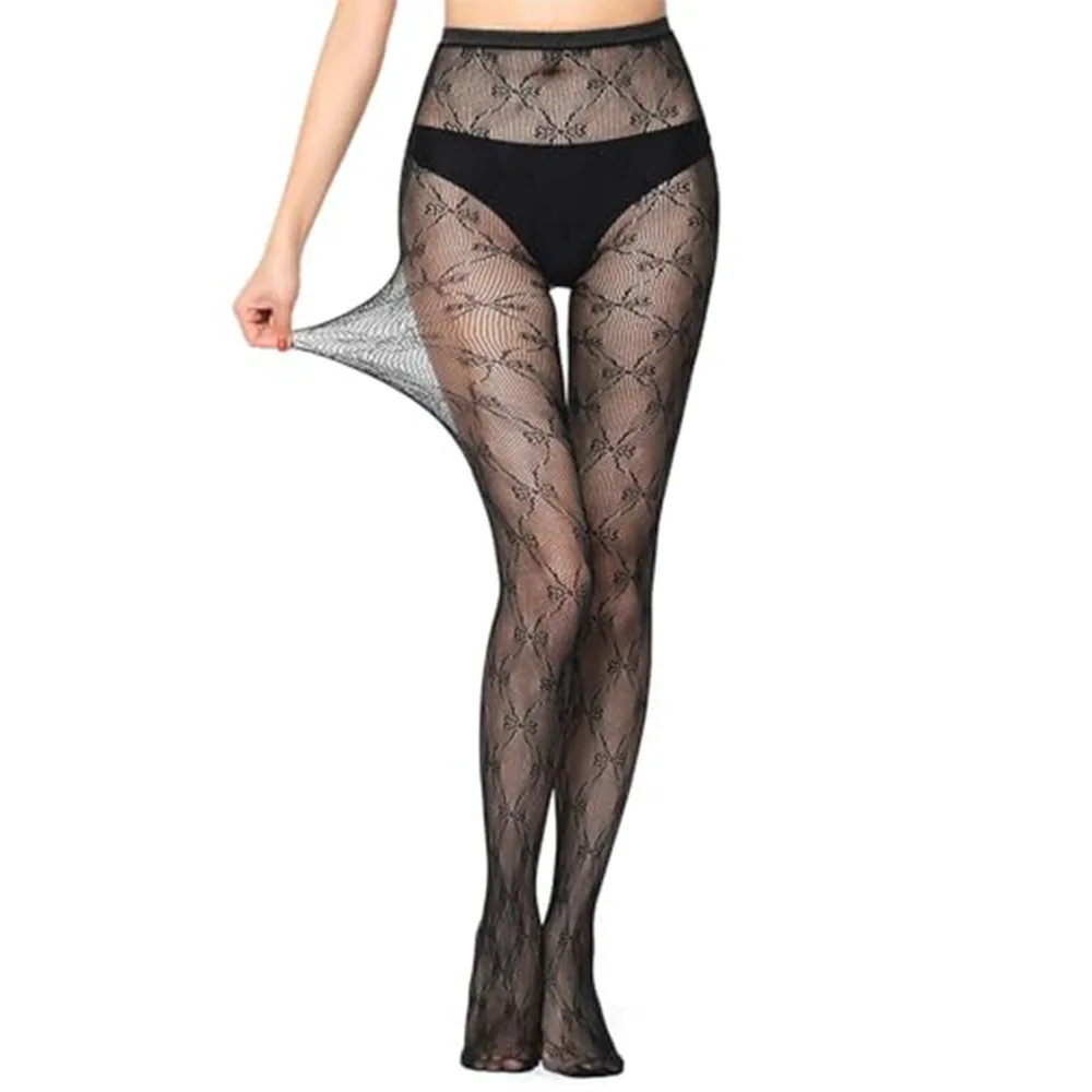 

Hot Butterfly and Love Heart Patterned Fishnet Tights Soft Breathable Fishnets Leggings Plus Size Lace Tights for Women
