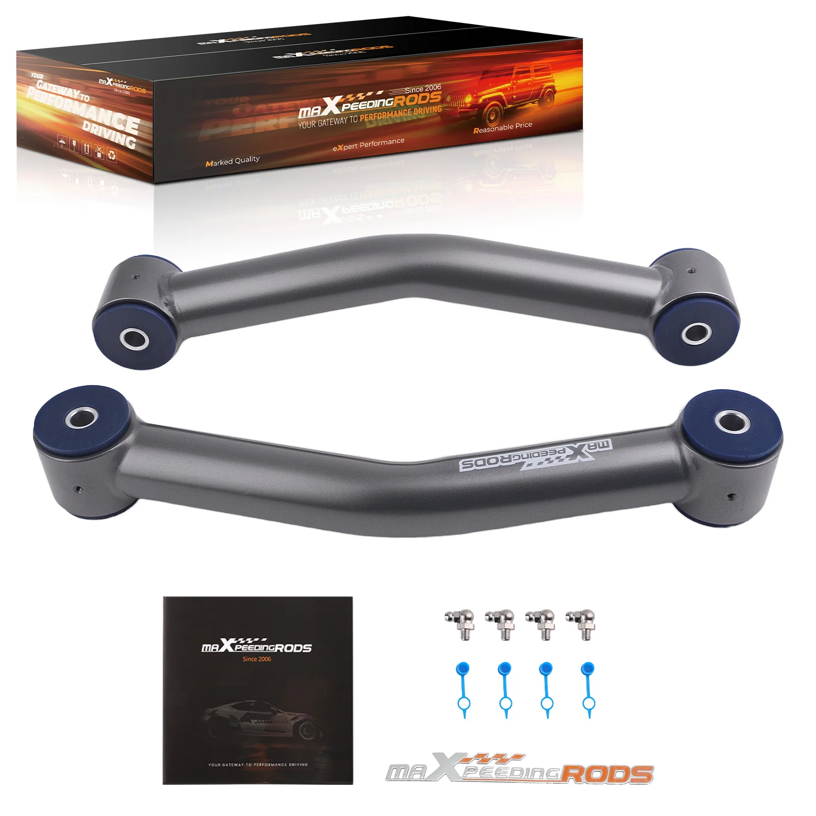 Fixed Lower Control Arms for Wrangler TJ LJ Poly Bushing w/ Zerk Fitting 3-4.5