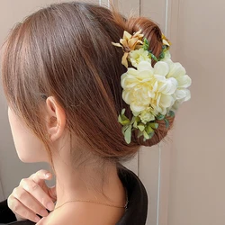 Haimeikang pinza de pelo de flores de gran tamaño para mujer, pinzas para el pelo, cangrejo para cabello grueso, pasadores, horquillas, accesorios para el cabello de moda de verano