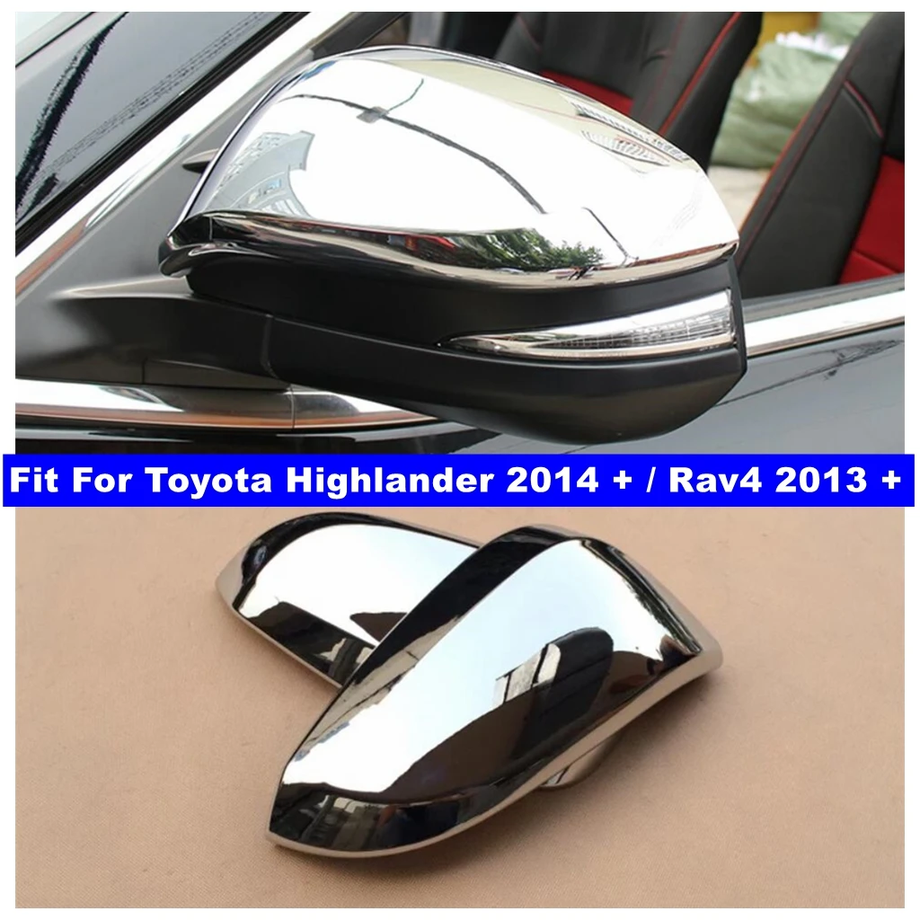 

Accessories Rearview Mirror Decoration Cover Trim Fit For Toyota Highlander 2014 - 2019 / Rav4 2013 - 2018 Chrome Exterior Refit