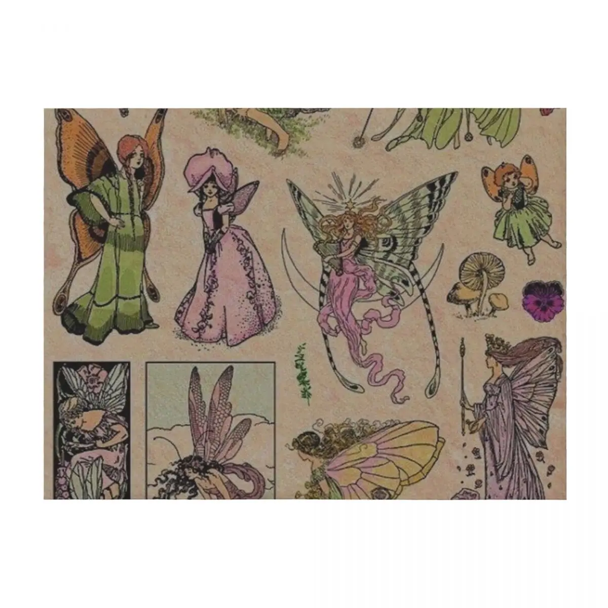 

Fairy Grunge Throw Blanket Flannel Fabric Bed covers Soft Plush Plaid Luxury St Blankets