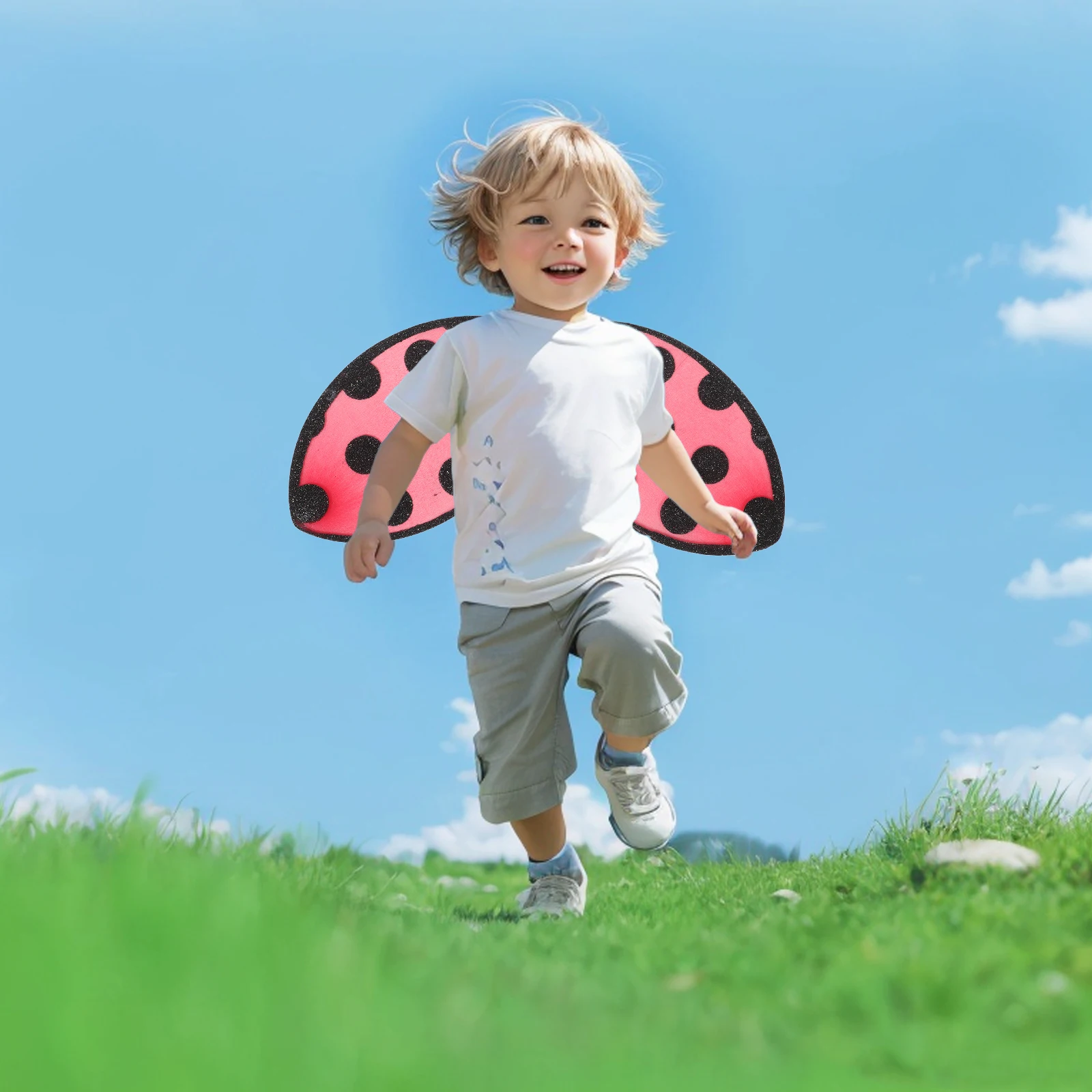 

Foldable Ladybug Wings Props Kids Performance Costumes Mesh Girls Cosplay Wing Party Supplies Child Costume Stage Props