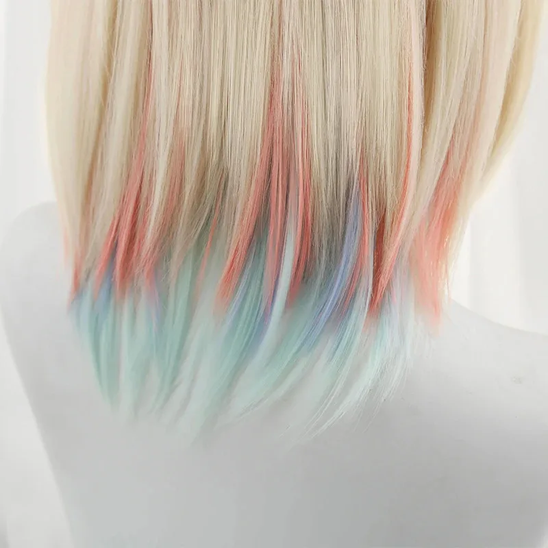 ROLECOS لعبة LOL Elementalist لوكس شعر مستعار تأثيري 30 سنتيمتر مختلط اللون النساء تأثيري الباروكات مقاومة للحرارة الشعر الاصطناعية