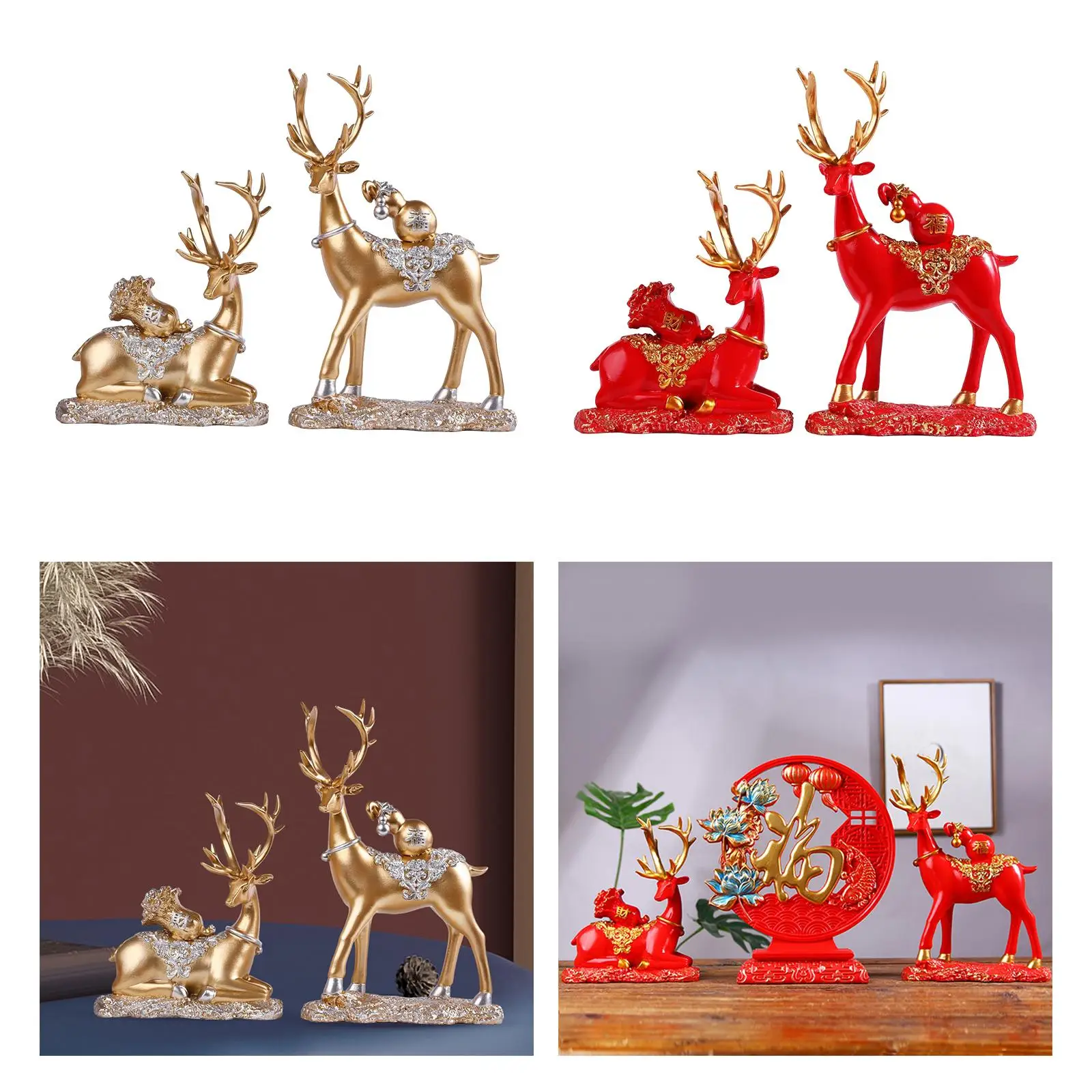 

Nordic Reindeer Figurines Decoration Elk Sculpture Ornaments Accents Animal