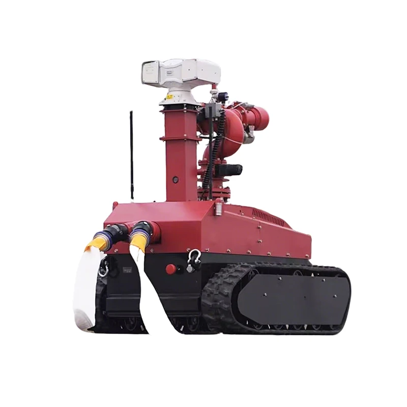 وصل حديثًا لعام 2025 روبوت مكافحة الحرائق عالي الأداء يتم التحكم فيه عن بعد مع مدفع مياه عالي الضغط