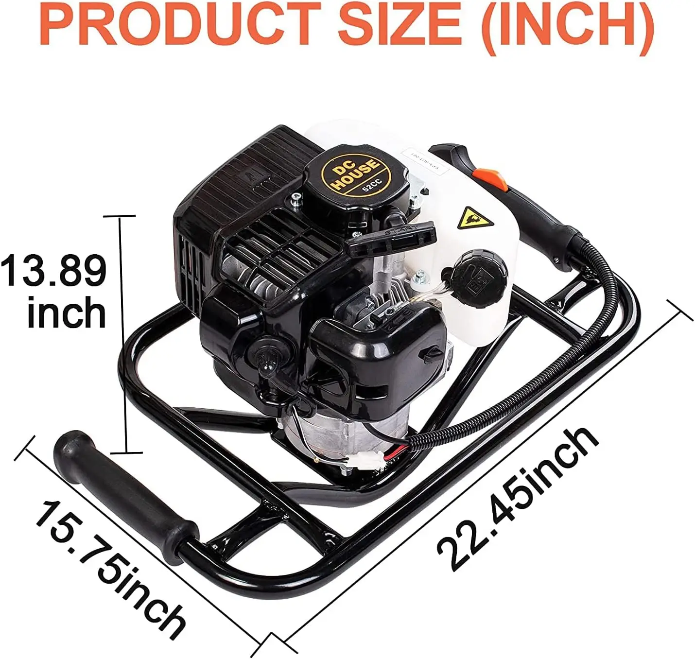 Imagem -03 - Gás Powered Post Hole Digger Terra Digger Terra Auger Post Hole Digger Dois Broca 10 Extensão 52cc 1800w