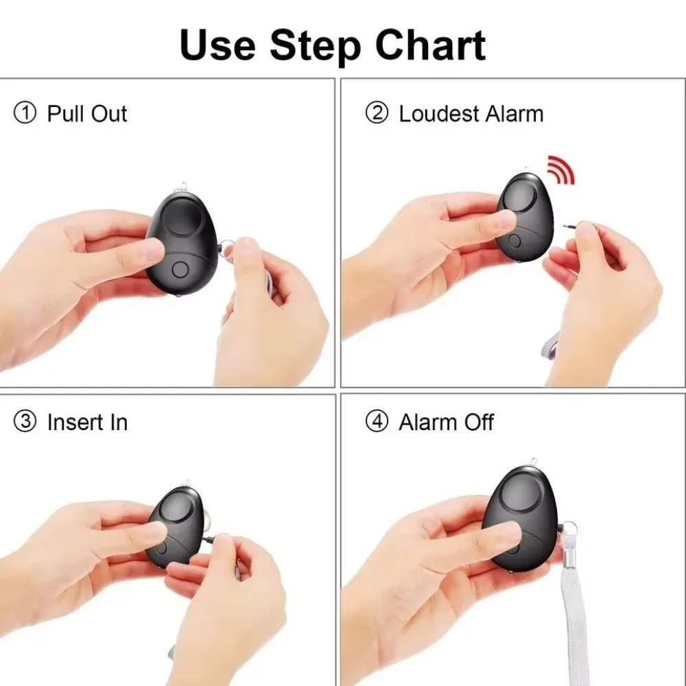 

Anti-loss Loud Siren Personal Alarm Egg-shaped 130dB Sound Security Alarm LED Flashlight Safety Alarm Women