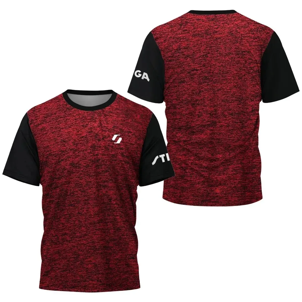 Herren S T-Shirt Badminton Tennisbekleidung Outdoor Fitness Sport Atmungsaktiv Kurzarm Musterdruck Modisches Rundhals-Top