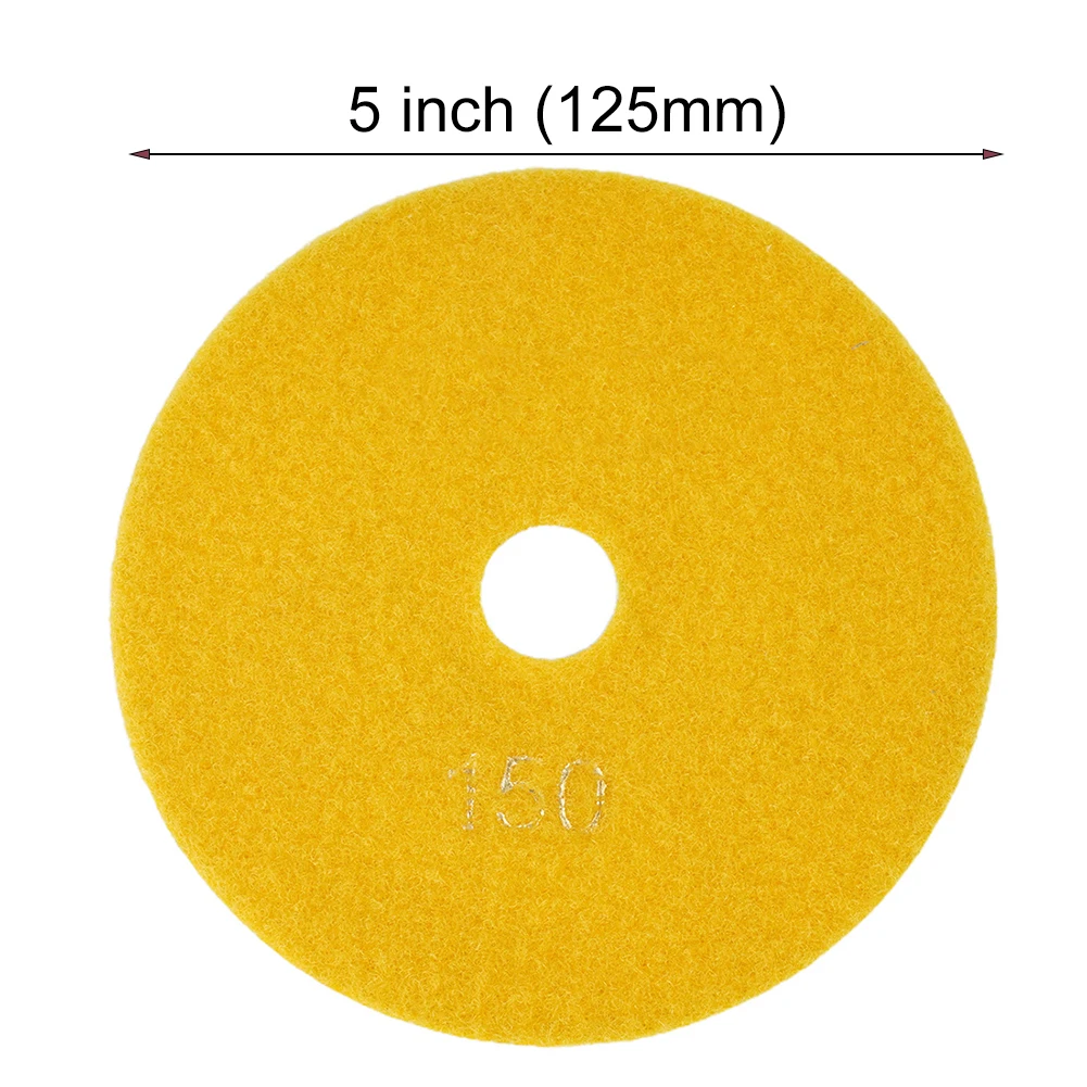 5Inch 125mm Dry/Wet Diamond Polishing Pads Flexible Grinding Disc For Granite Marble Concrete Stone Sanding Discs Grinding Tools