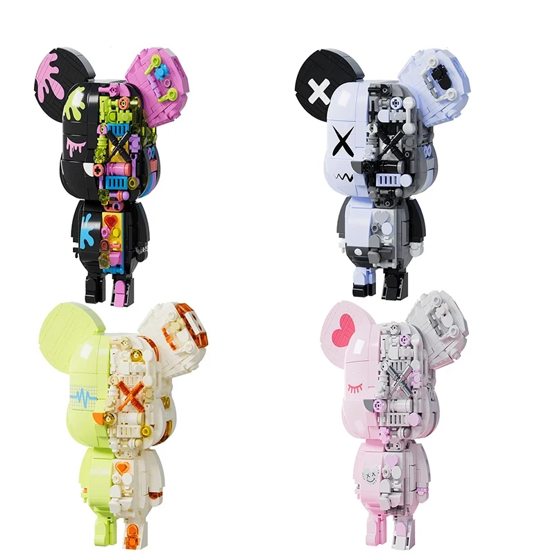 Violent Bear  Building Block Robot Mechanical Grand Model Color Love Bear Bricks Technical Kit Toys For Children Gift