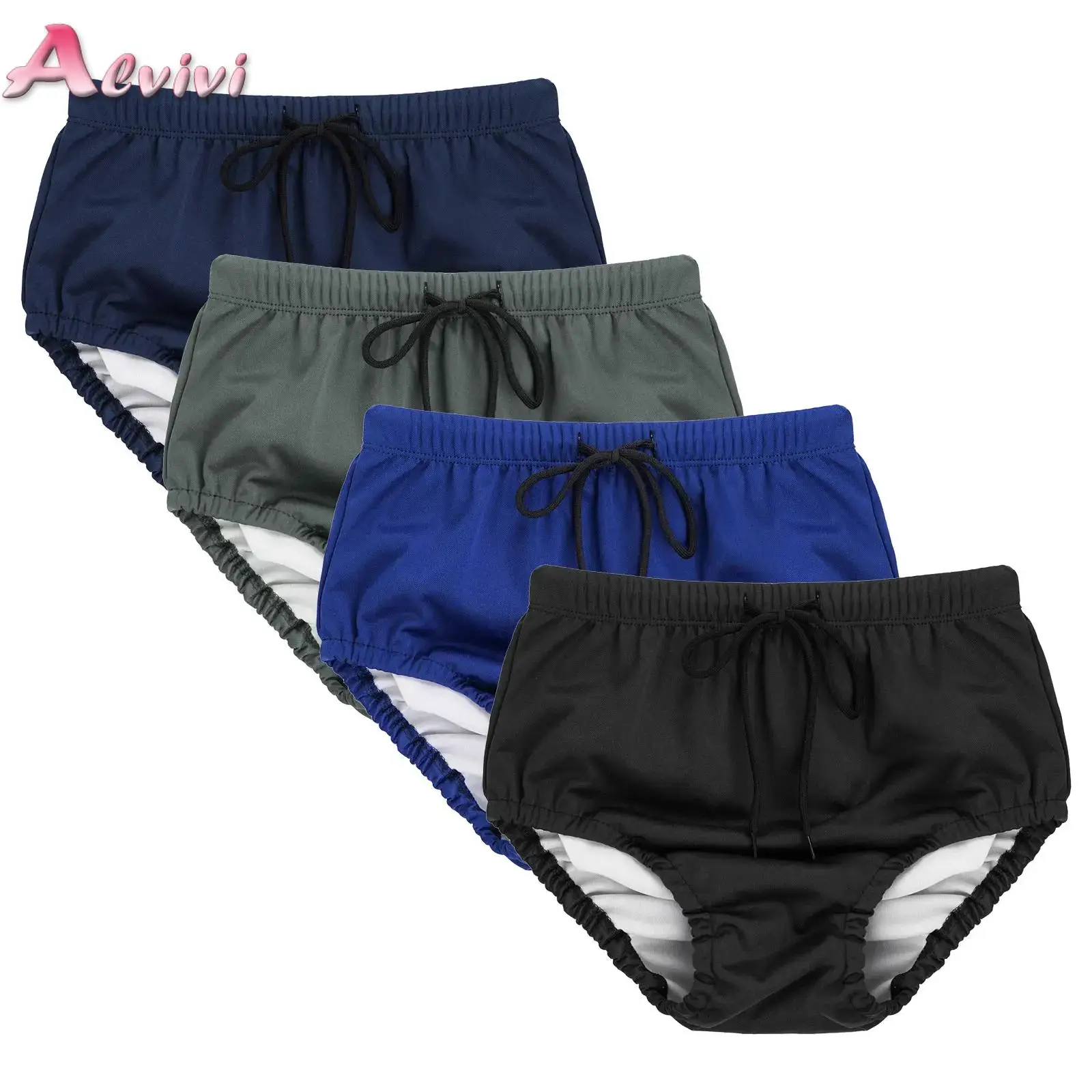 Kids Boys Girls Special Needs Clothing Incontinence Swimwear Washable Reusable Drawstring Elastic Waistband Swim Diaper Cover
