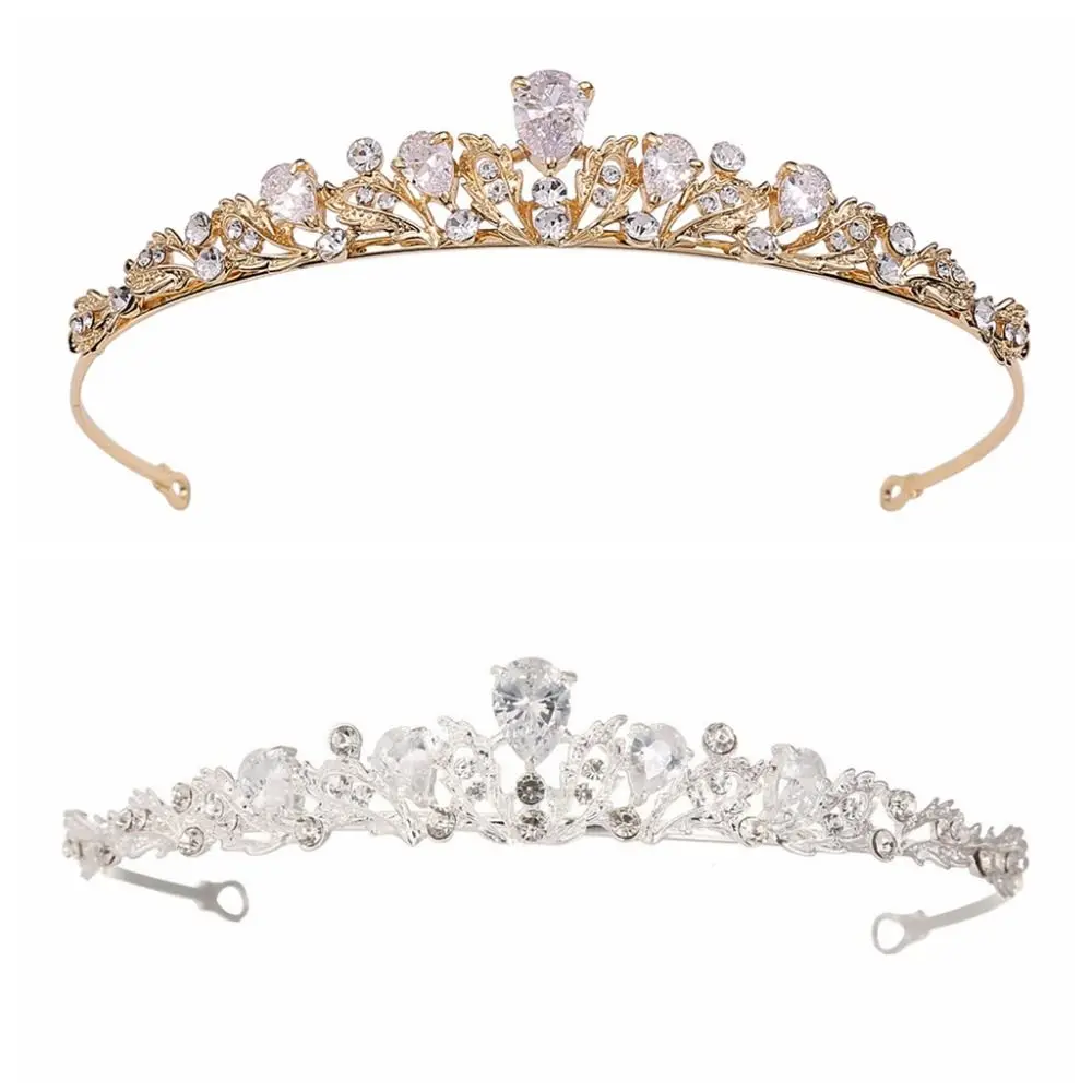 حجر الراين كريستال التيجان الزفاف غطاء الرأس تألق الخرز الفاخرة تاج زهرة لامعة عيد ميلاد تاج خوذة