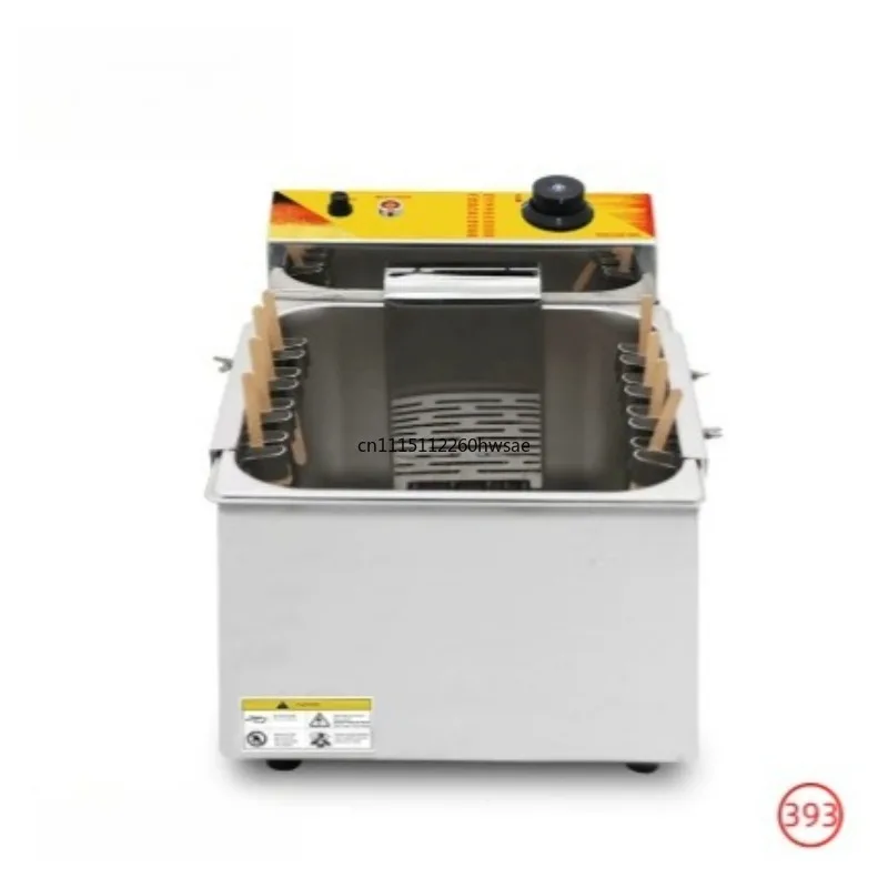 Commercial Electric Deep Fryer for Hot Dogs & Corn, 12L Large Capacity Automatic Cheese Hot Dog Sticks Frying Machine