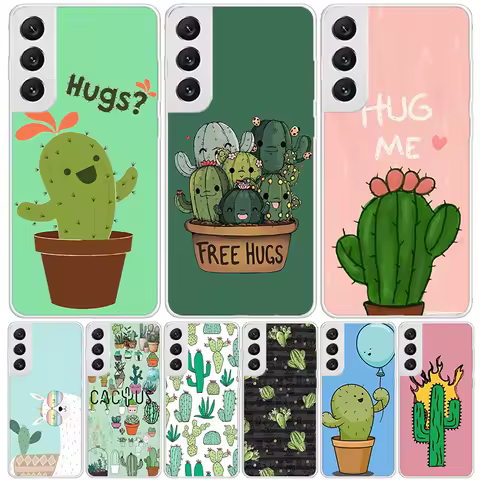 Cactus Vintage Flower Phone Case For Samsung Galaxy S25 S24 S23 S22 S21 FE S20 Ultra S10 Plus Art Customized Coque Capa S24 S23