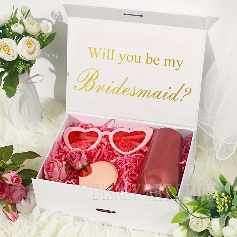 Wedding Accessory Sticker Bridesmaid Gift Box Decals Will You Be My Bridesmaid Quote Removable Vinyl Sticker Wedding Box Decor