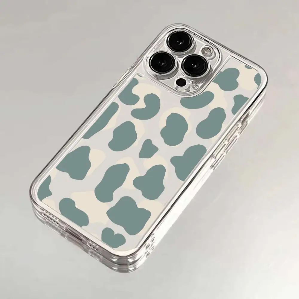 Casing ponsel motif leopard cocok untuk iPhone 17 16 15 14 13 12 11 Pro/Max/Plus transparan anti jatuh dan tahan guncangan penutup belakang