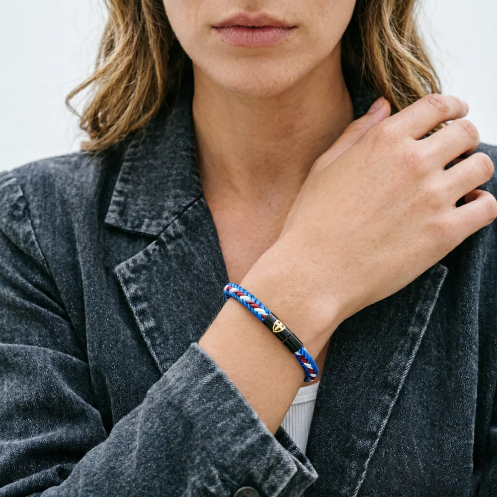 Modisches Kreuz-Schild Ethnisches Geflochtenes Seil-Armband Unisex Handgefertigt 9 Farboptionen Glücksbringer-Armband Lässiges Paar-Accessoire – Detail 3
