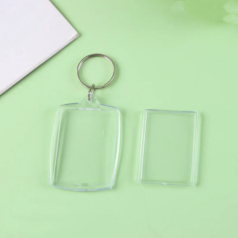 10Pcs Clear Acrylic Photo Frame Keychain Double Sided Blank Picture Insert Keyrings DIY Craft Supplies image 5