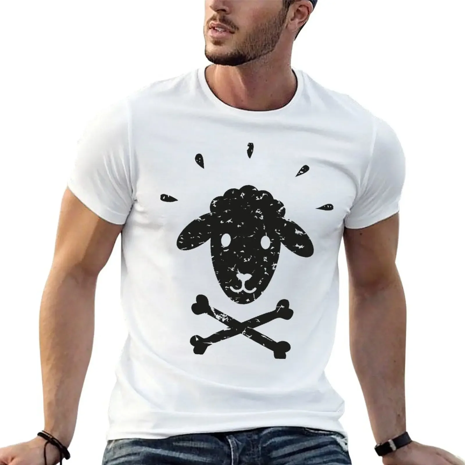 

Black Pirate Sheep - Gift idea for sheep lovers - lamb, lamb, baa, wool T-Shirt quick drying anime figures mens white t shirts