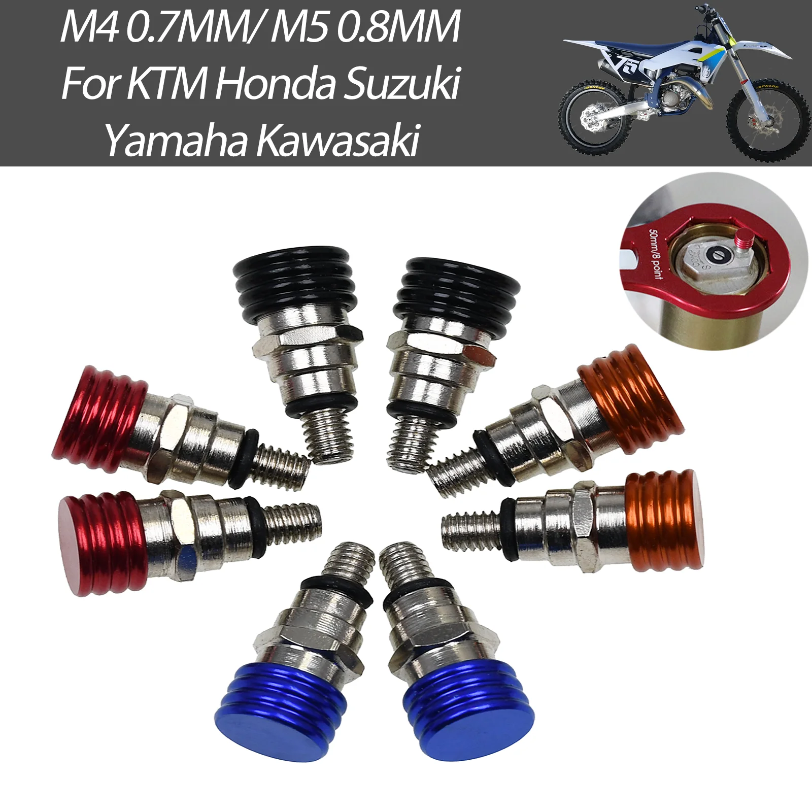 M4 M5 Thread Fork Air Bleeder Relief Valves Fit KTM 85-500 SX SXF EXC 2005-2019 Off-Road Motorcycle Front Suspension Accessories